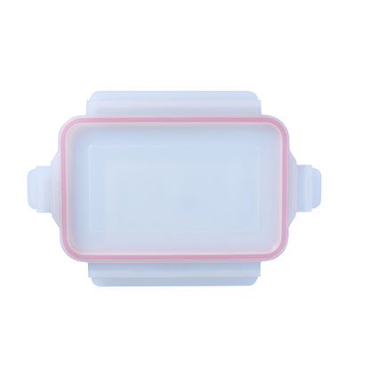 Red-rimmed rectangle replacement lid with clear glass insert for baking dish