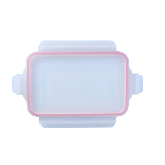 Red-rimmed rectangle replacement lid with clear glass insert for baking dish