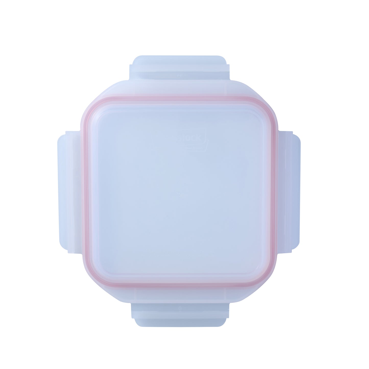Glasslock square baker replacement lid, transparent with red trim and side clips