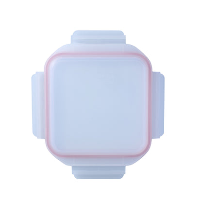 Glasslock square baker replacement lid, transparent with red trim and side clips