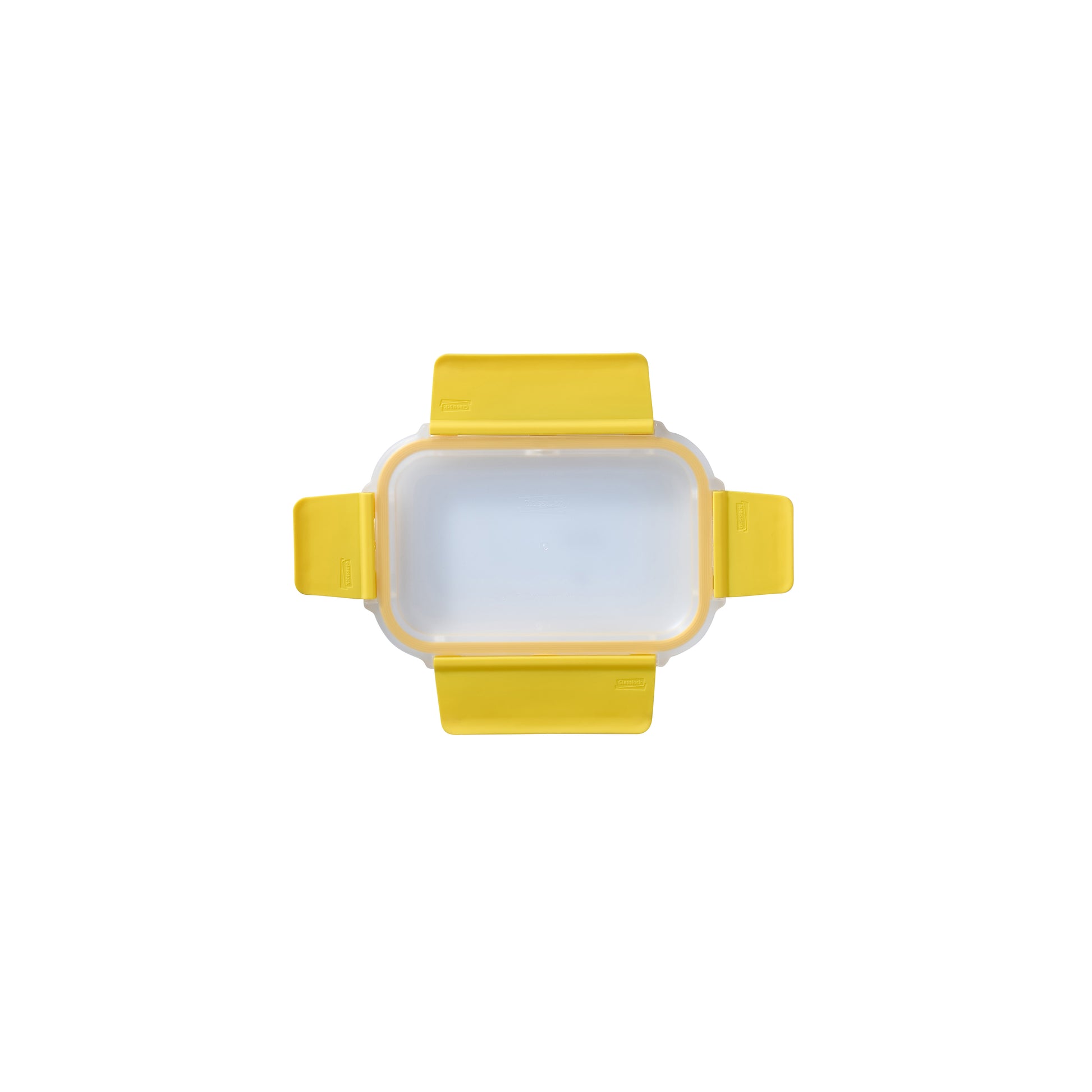 Yellow rectangular replacement lid with snap-seal handles