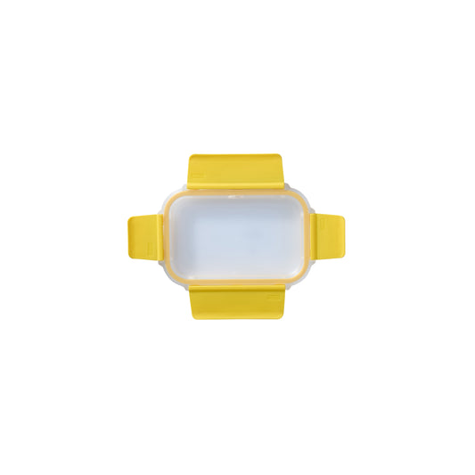 Yellow rectangular replacement lid with snap-seal handles