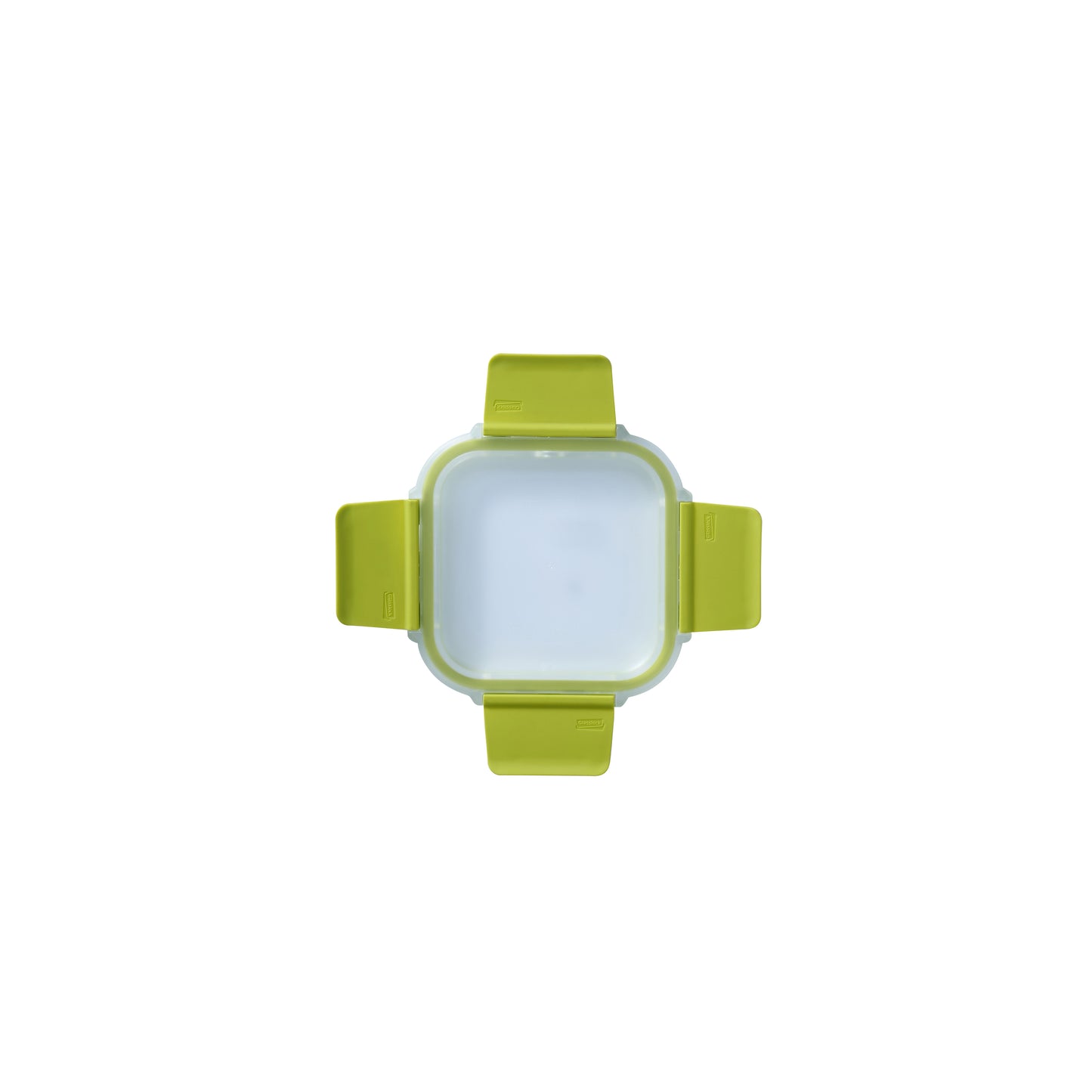 Glasslock square replacement lid, green hinged clips over clear window