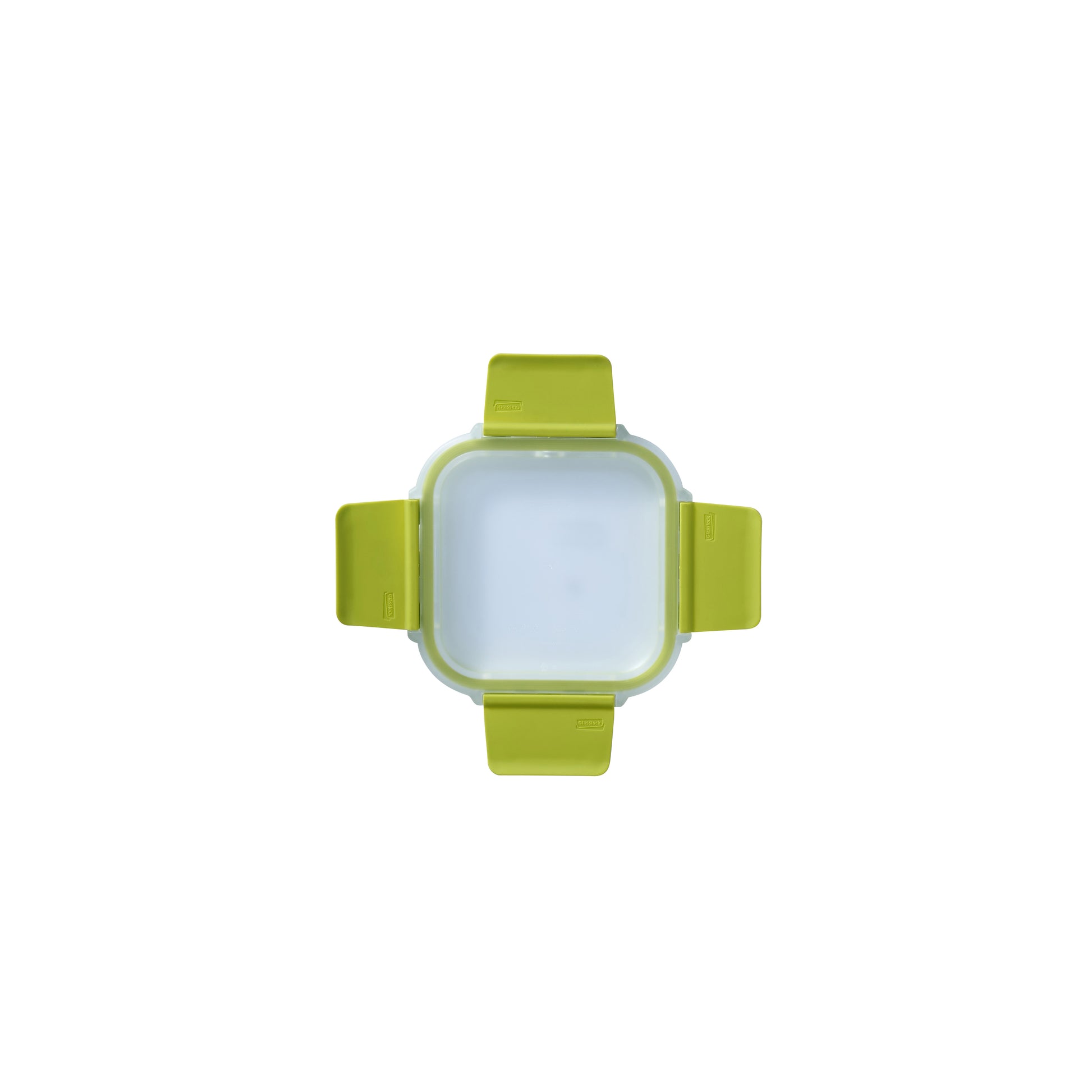 Glasslock square replacement lid, green hinged clips over clear window