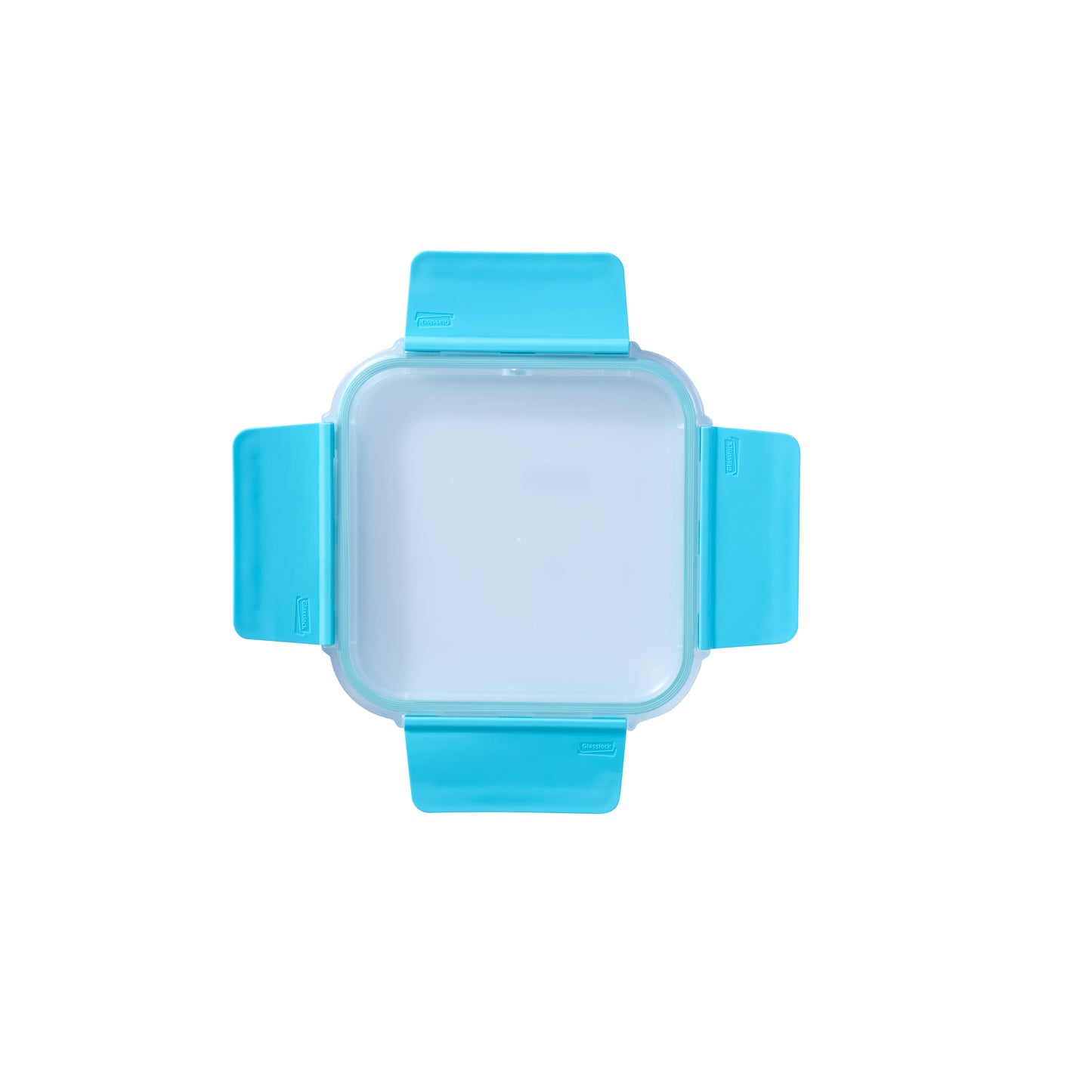 Glasslock square replacement lid, blue hinged clips over clear window