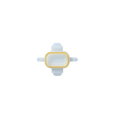 Rectangular baby food container replacement lid, yellow gasket and 4 locking tabs