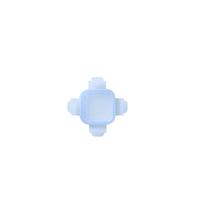 Glasslock baby square replacement lid, blue translucent plastic with four locking tabs