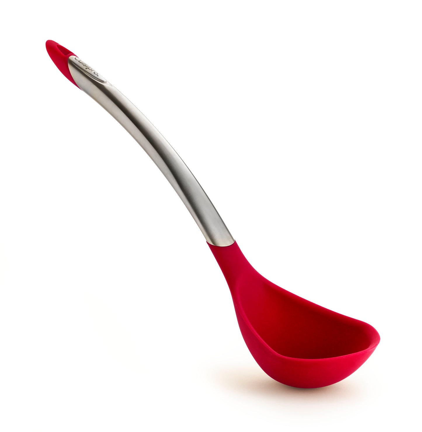 Piccolo silicone ladle with red bowl and grey handle
