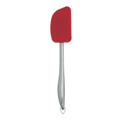 Piccolo silicone spatula with red silicone head and brushed metal handle