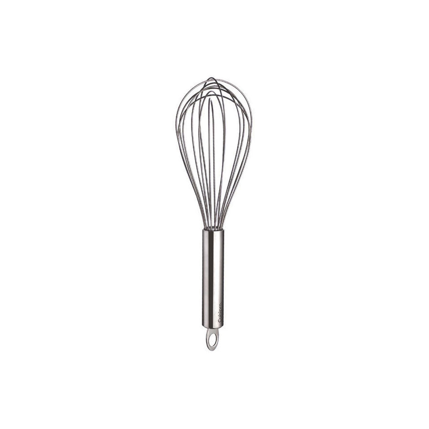 Stainless steel balloon whisk with wire loops and short handle