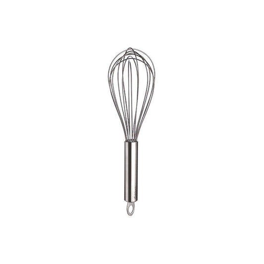 Stainless steel balloon whisk with wire loops and short handle