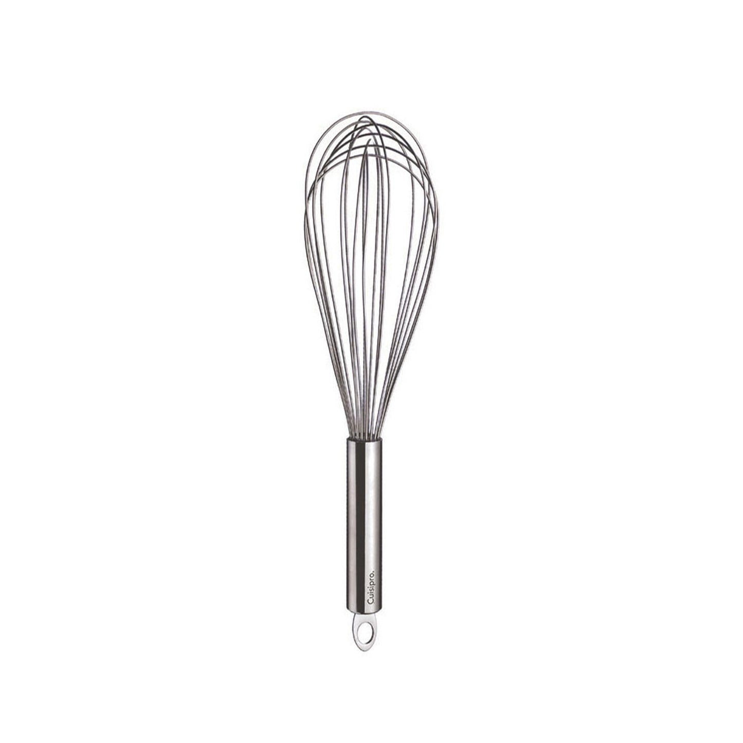 Stainless steel balloon whisk with full wire balloon and cylindrical handle