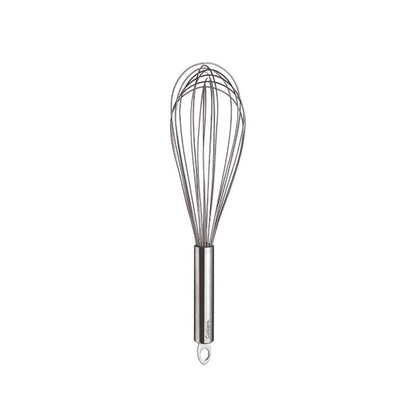 Stainless steel balloon whisk with full wire balloon and cylindrical handle