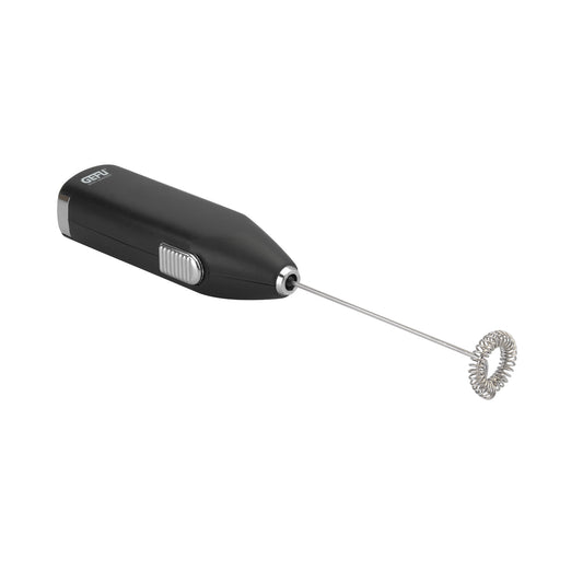 FINO milk frother, handheld black mixer with stainless whisk attachment