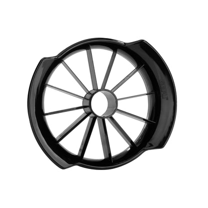 Black pineapple slicer blade wheel with radial spokes and center hub