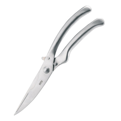 Poultry shears with stainless-steel blades and curved handles