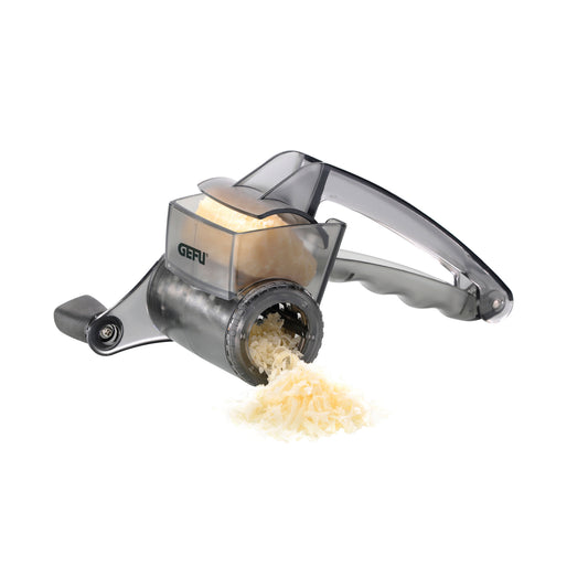 RULLARE rotary grater with stainless drum, rotating feed chute, and side handle