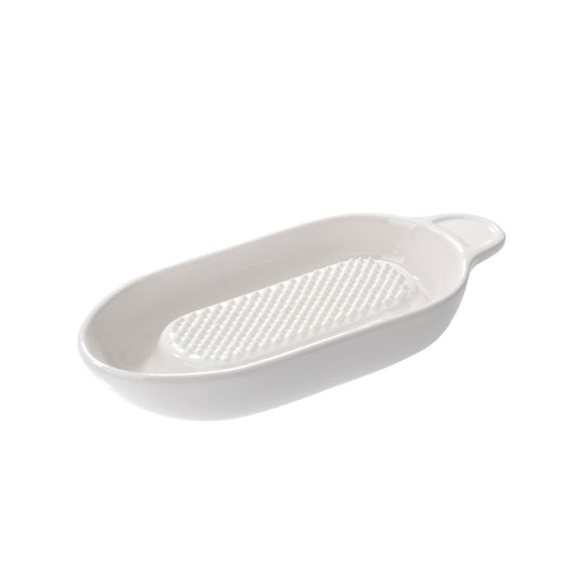 FRUTTARE ginger and fruit grater, white bowl with fine grating surface