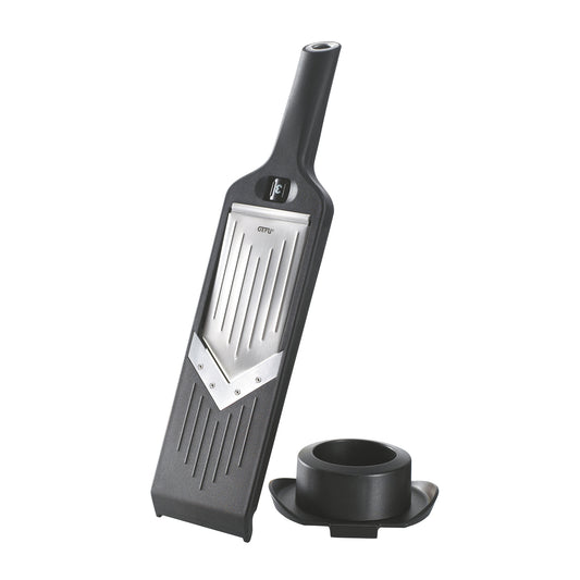 VIOLI V-slicer handheld vegetable slicer with stand, dark gray.