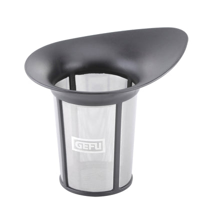 ARMONIA tea filter with fine mesh basket and wide spout-style cap