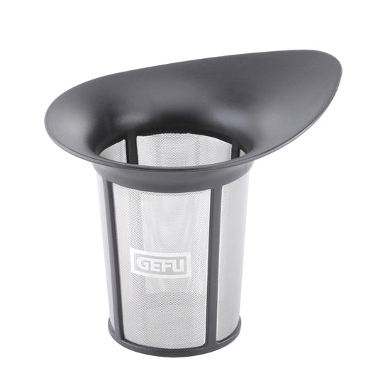 ARMONIA tea filter with fine mesh basket and wide spout-style cap