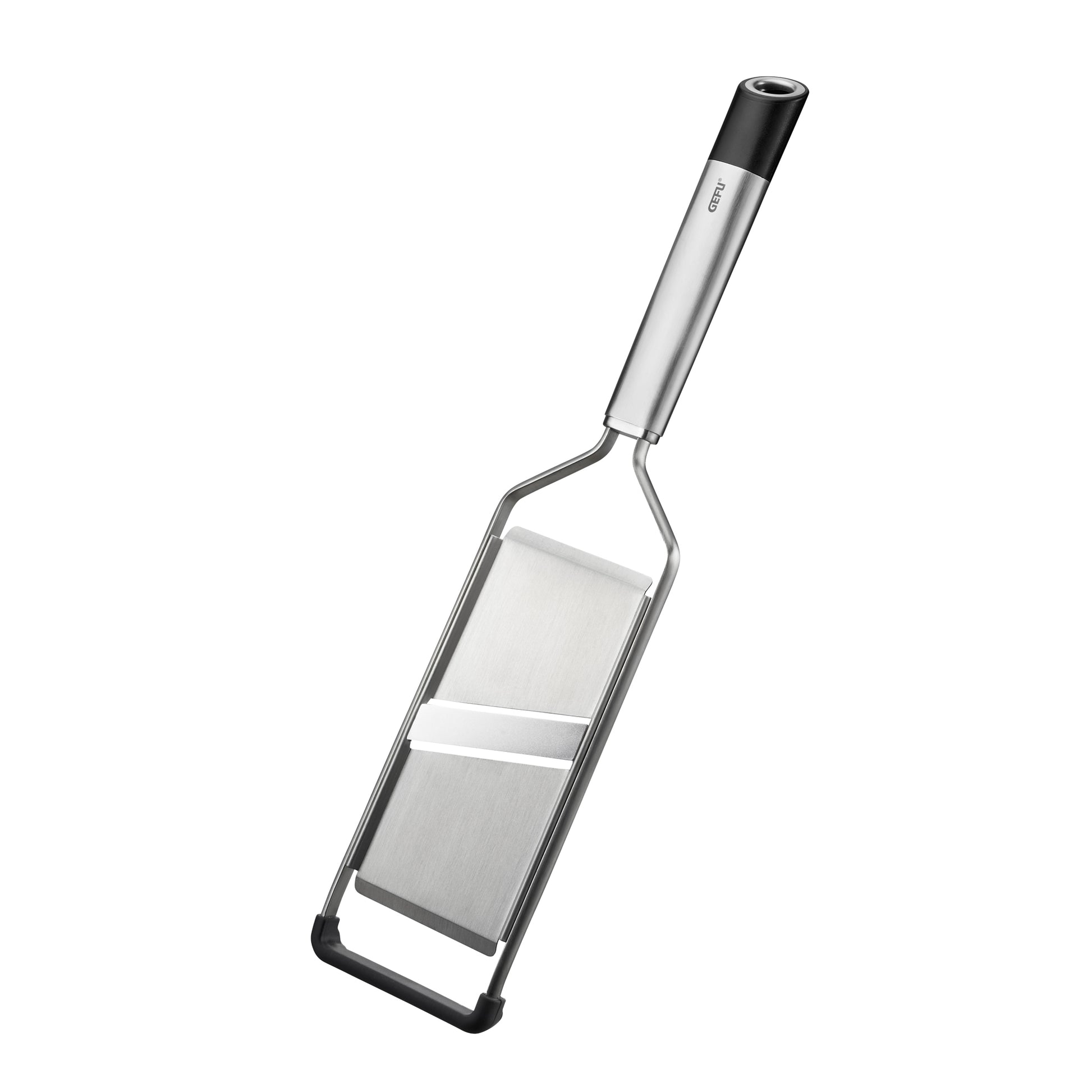 Vegetable and potato slicer, stainless steel with slicing blade and handle