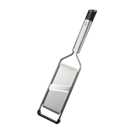 Vegetable and potato slicer, stainless steel with slicing blade and handle