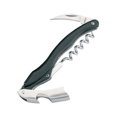 Waiter’s knife corkscrew with dark handle and metal worm