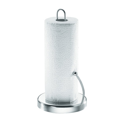 SPENSO kitchen roll holder with white paper towel roll and chrome base