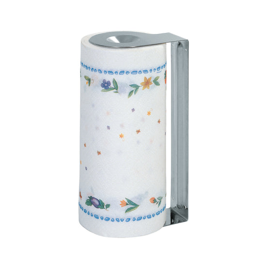 BUTLER kitchen roll holder with patterned paper roll and metal frame