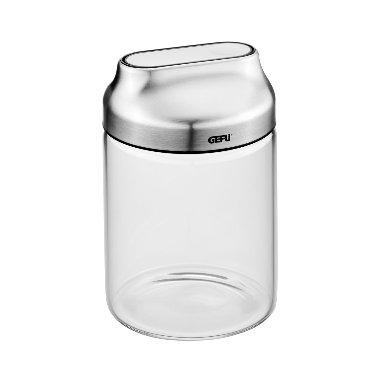 KIPPO food storage container with stainless steel lid and clear body, round shape