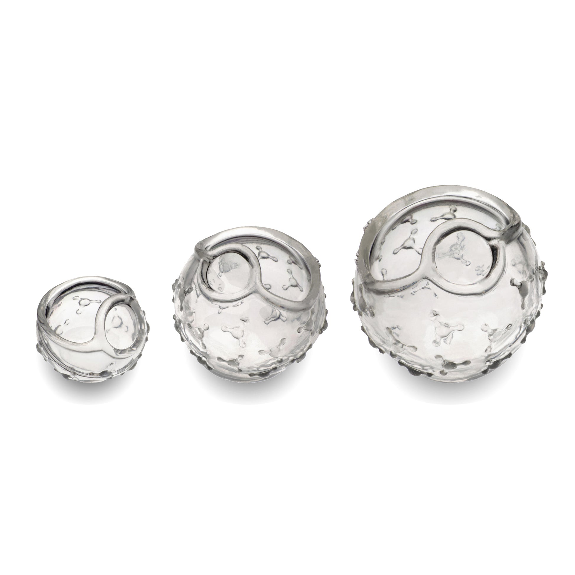 Clear round cover lids with bubbled texture, three-piece set