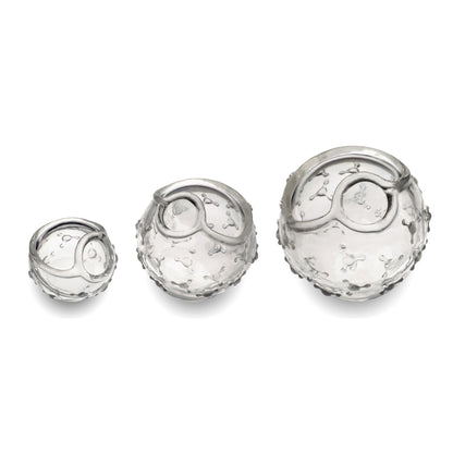 Clear round cover lids with bubbled texture, three-piece set