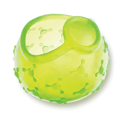 Medium silicone produce cover, lime green with paw-bone pattern and round knob