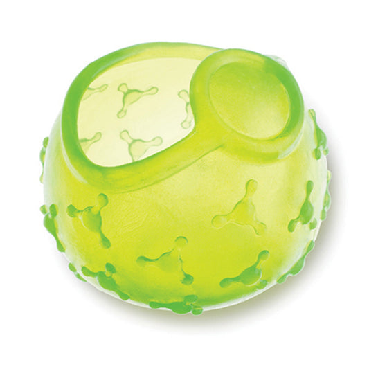 Medium silicone produce cover, lime green with paw-bone pattern and round knob