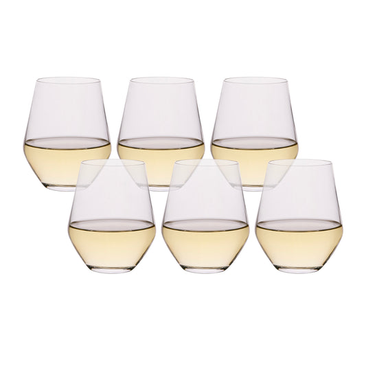 Set of Grus tumblers with clear glass and pale amber drink, wide rim
