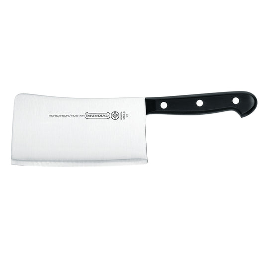 Chef's cleaver knife with stainless blade and black handle