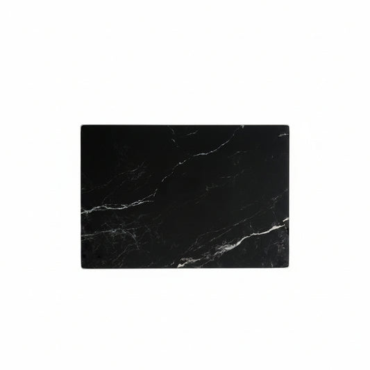 Black marble-patterned mouse pad with 'Ampad' branding on a white background