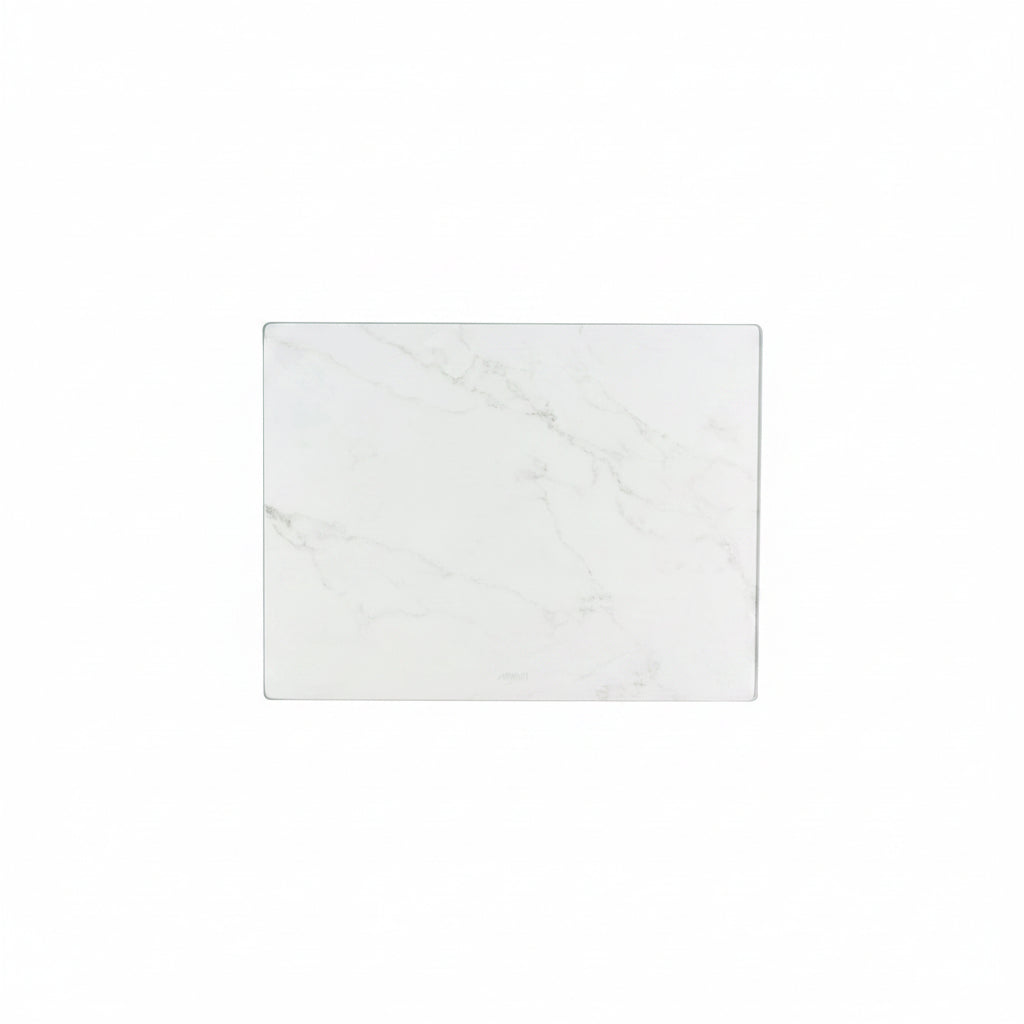 White marble-patterned tile on a white background