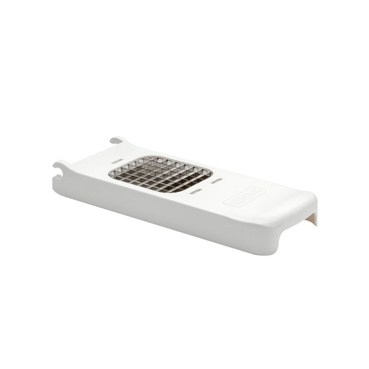 Chipper attachment, white housing with metal grated cutting surface