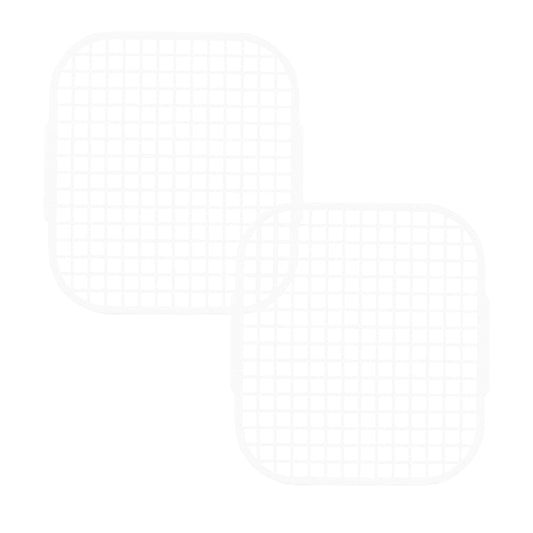 Rounded rectangular cleaning grid set of two, white mesh pads