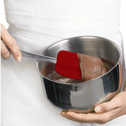 Piccolo silicone spatula with red flat head for mixing and scraping