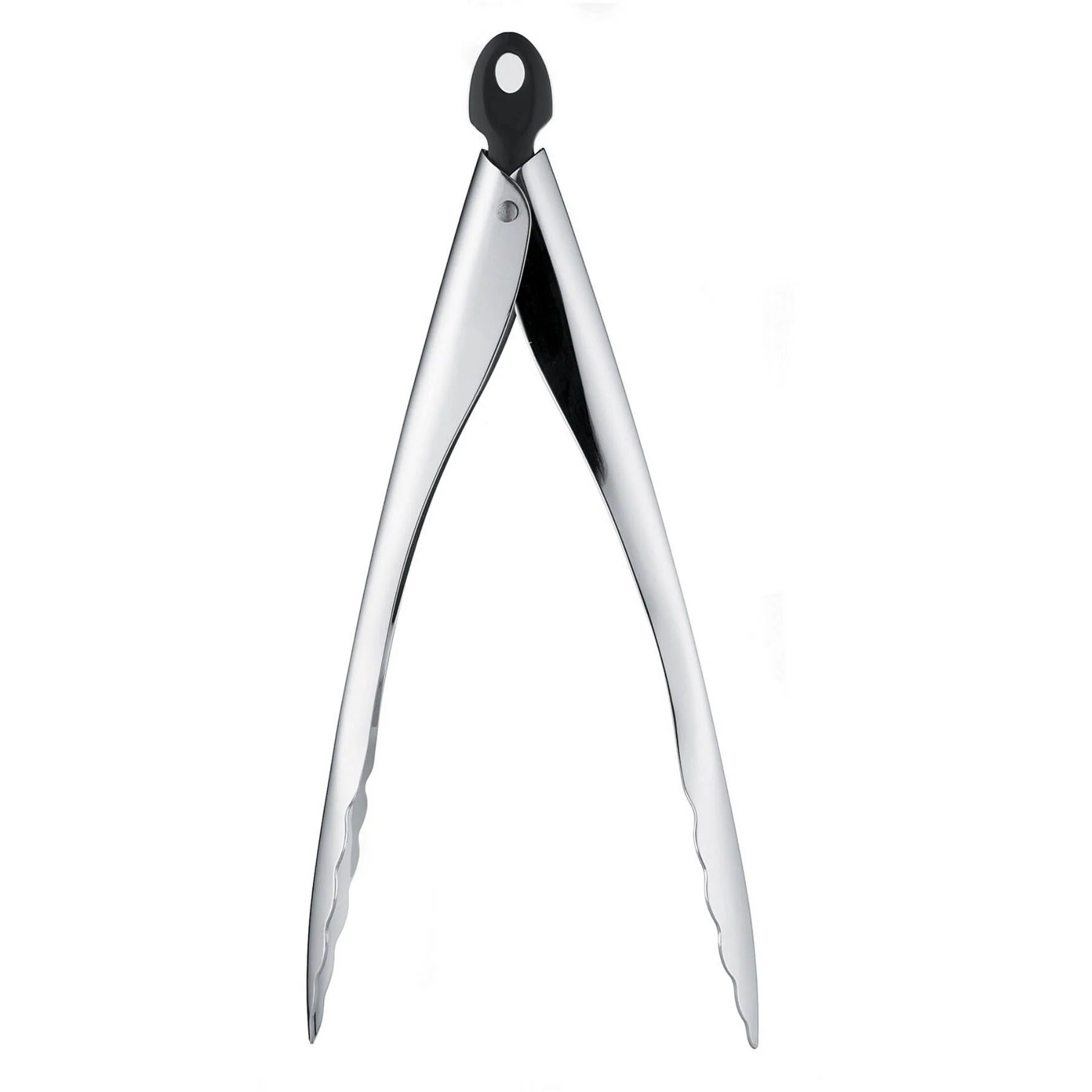 Stainless steel locking tongs with black locking loop