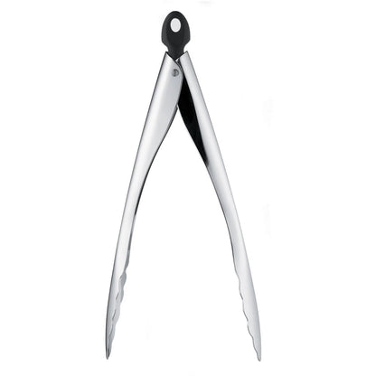 Stainless steel locking tongs with black locking loop