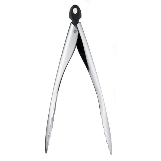Stainless steel locking tongs with black locking loop