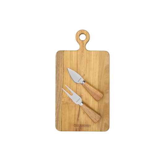 Teak 3 Piece Cheese Knife & Rectangular Board Set