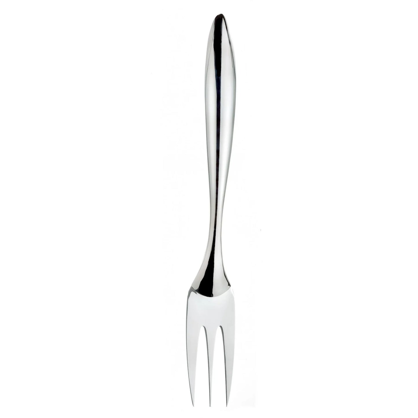 Tempo mini fork, polished stainless steel with three slender tines and curved handle