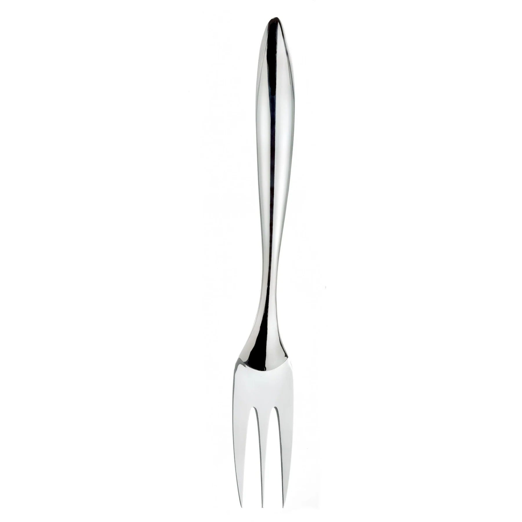 Tempo mini fork, polished stainless steel with three slender tines and curved handle