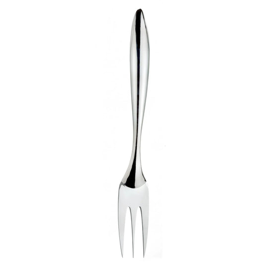 Tempo mini fork, polished stainless steel with three slender tines and curved handle