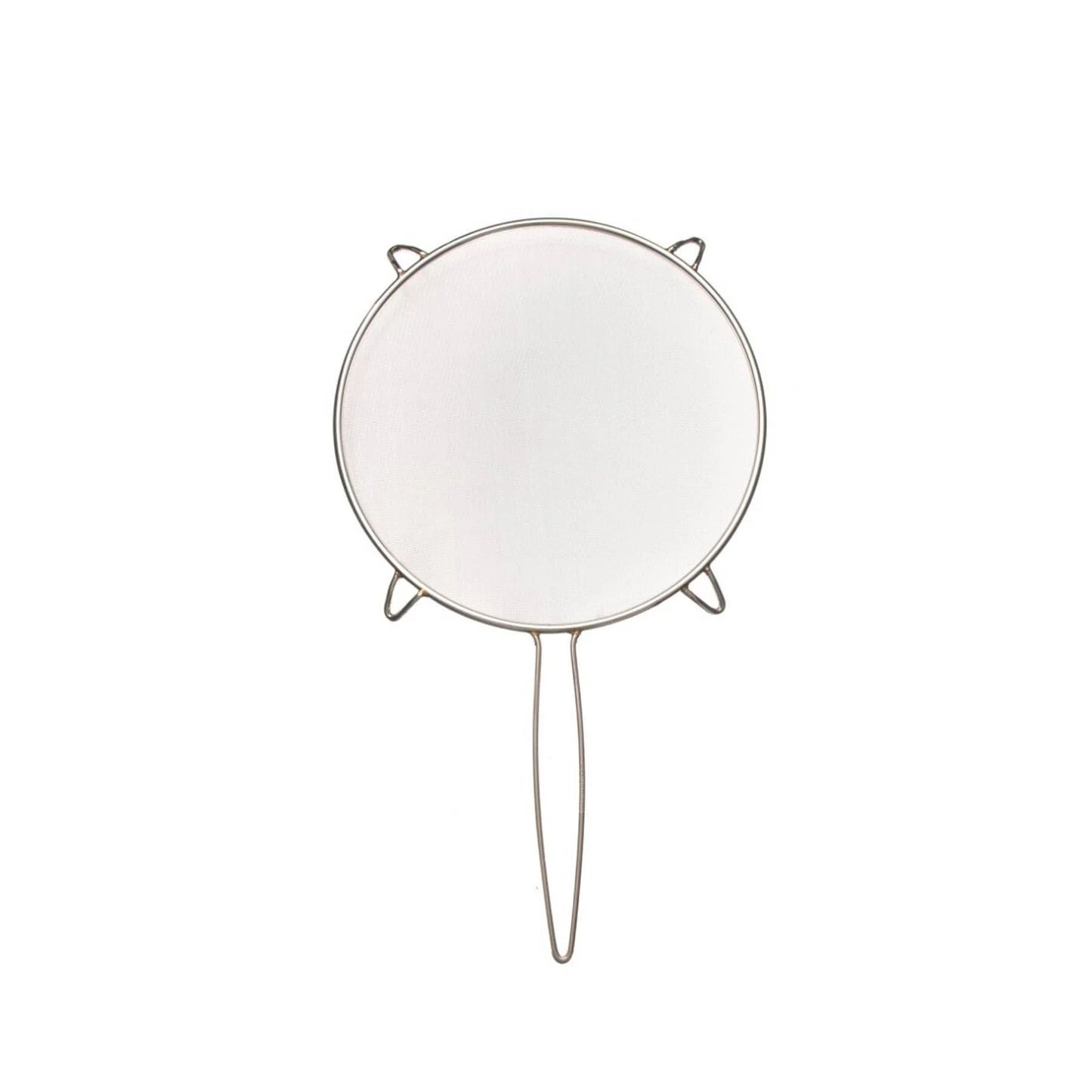 Round wire splatter screen with three legs and loop handles